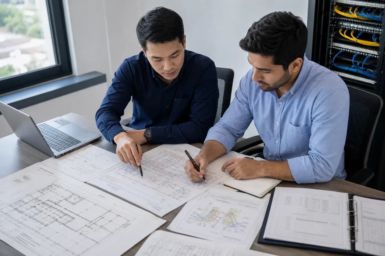 Network configuration backup and handover documentation reviewed by an engineer